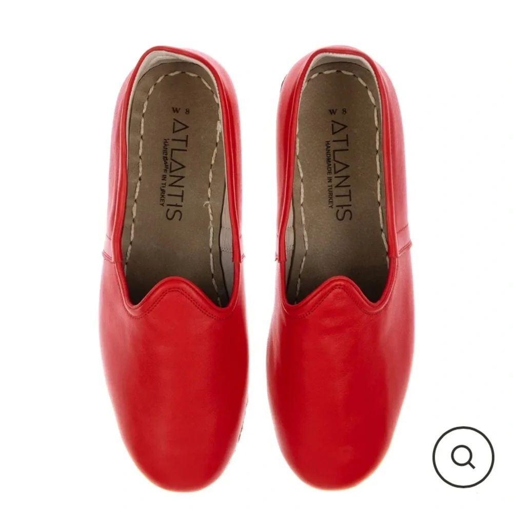 Atlantis Men's Red Slip On Shoes Size 13 Turkish Peru Handmade Leather - Picture 2 of 9